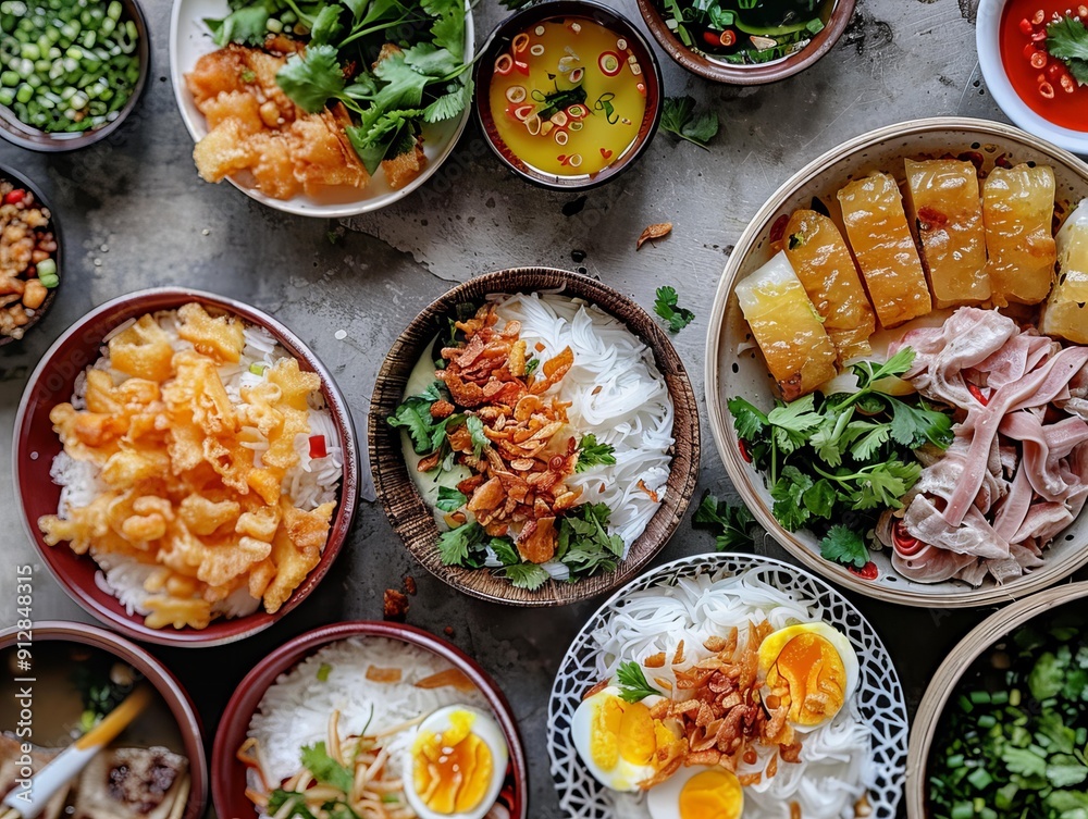 Xoi. The most popular Vietnamese dishes. Sticky rice dishes served with a variety of toppings, such as mung beans, fried shallots, and meats. Xoi. The most popular Vietnamese dishes. Sticky rice dishes served with a variety of toppings, such as mung beans, fried shallots, and meats.