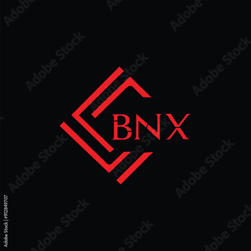 BNX financial logo design vector template.