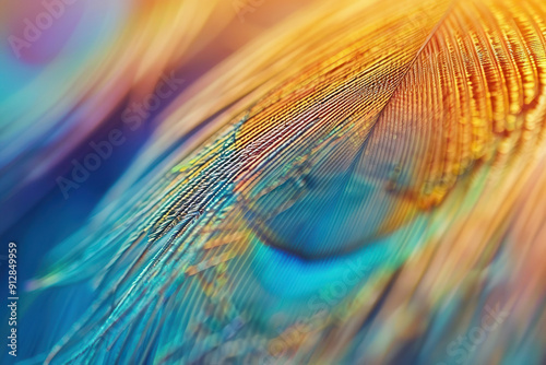 Generative ai on theme of beautiful texture bird feather for design natural abstract background