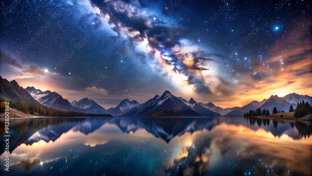 Φωτογραφία A Night of Wonder:  Starry Canvas over the Alps  generative AI