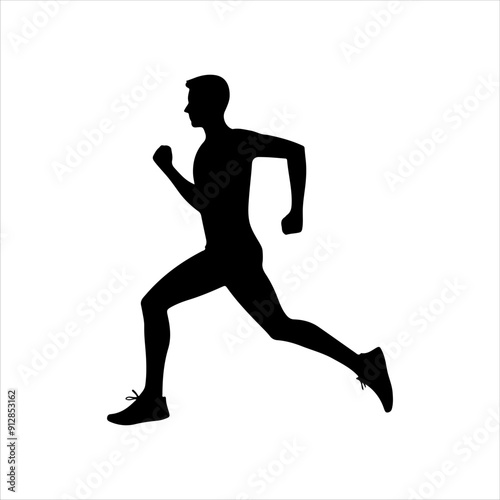 Male runner outdoors silhouette icon vector illustration design on white background.