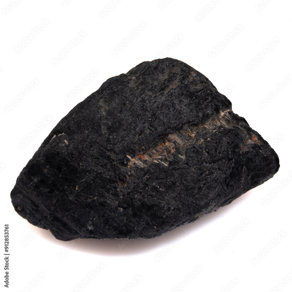 Fototapeta premium natural black tourmaline scherl on the white background