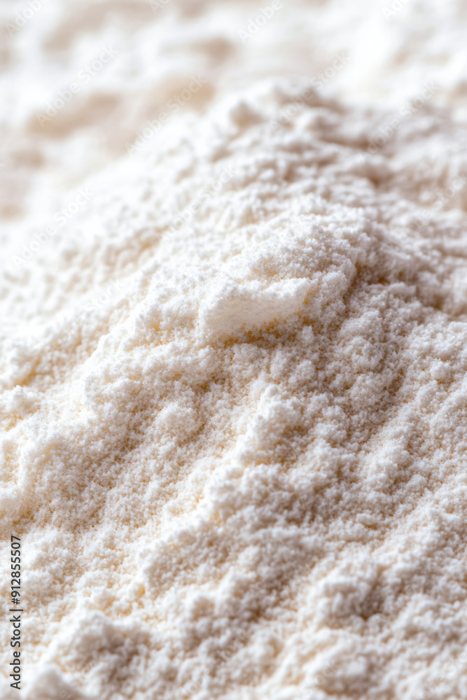 Macro shot of the texture of wheat flour displaying the fine powdery white surface with subtle grain Macro shot of the texture of wheat flour displaying the fine powdery white surface with subtle grain