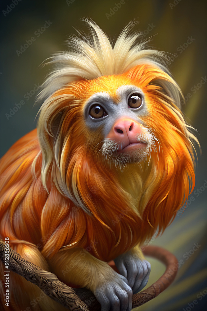 Close-up of Golden Lion Tamarin cute Close-up of Golden Lion Tamarin cute
