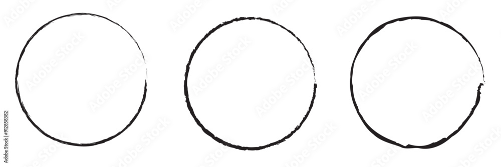 brush circle vector set on a white background brush circle vector set on a white background