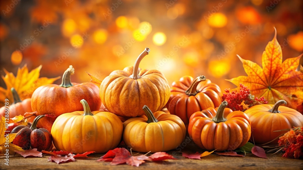 Autumnal Glow: A Symphony of Orange and Gold Pumpkins Generative AI Autumnal Glow: A Symphony of Orange and Gold Pumpkins Generative AI