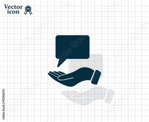 Vector dark color icon with shadow on light checkered background