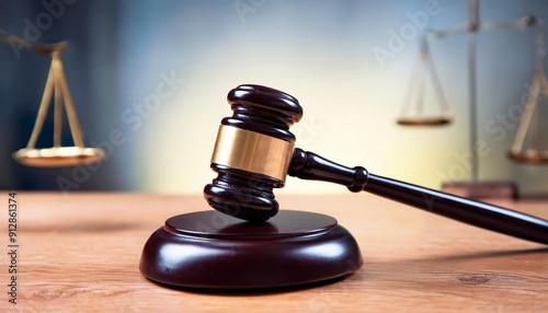 Court gavel on a table