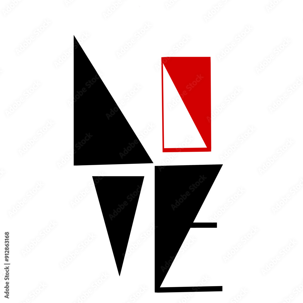 LOVE geométrico negro (red).