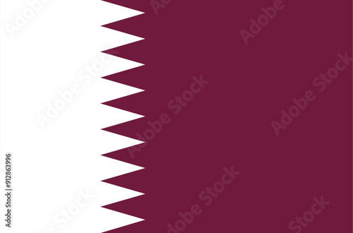 State of Qatar flag. Qatar national flag. Vector Illustration. 