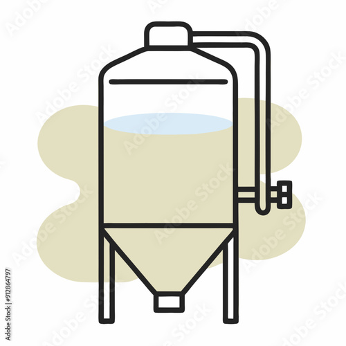 a fermentation vessel used in industrial processes vector art illustration,