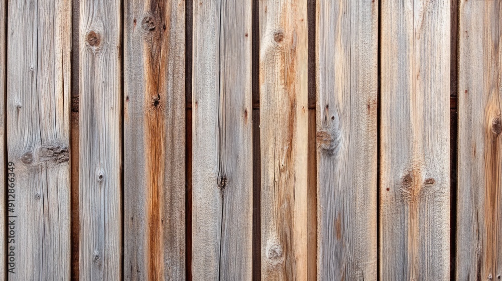 Detailed view of a wooden fence, showcasing the natural patterns and rustic look of the wood. Detailed view of a wooden fence, showcasing the natural patterns and rustic look of the wood.