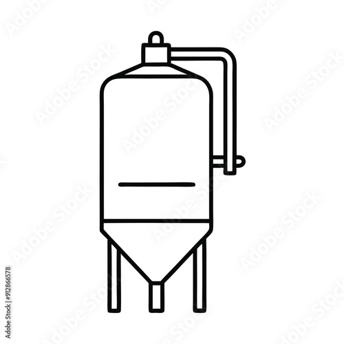 a fermentation vessel used in industrial processes vector art illustration,