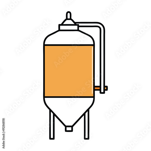 a fermentation vessel used in industrial processes vector art illustration,