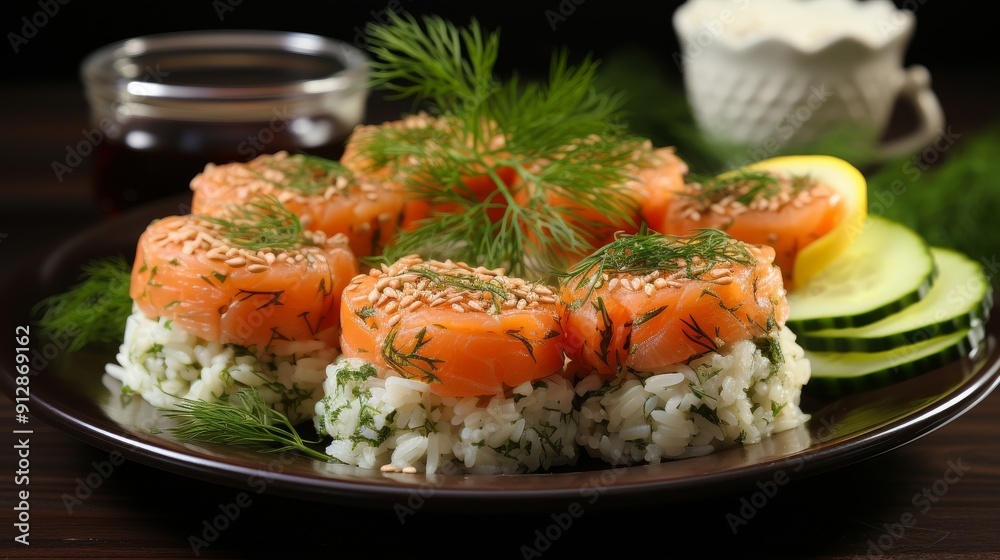 Gourmet appetizers with fresh ingredients and elegant presentation. Gourmet appetizers with fresh ingredients and elegant presentation.