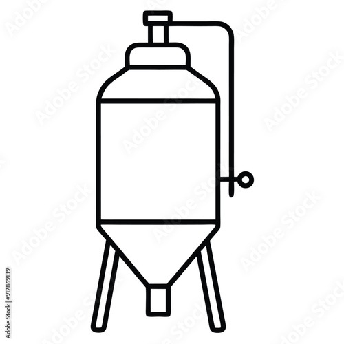 a fermentation vessel used in industrial processes vector art illustration,