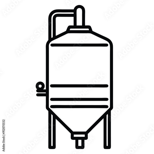 a fermentation vessel used in industrial processes vector art illustration,