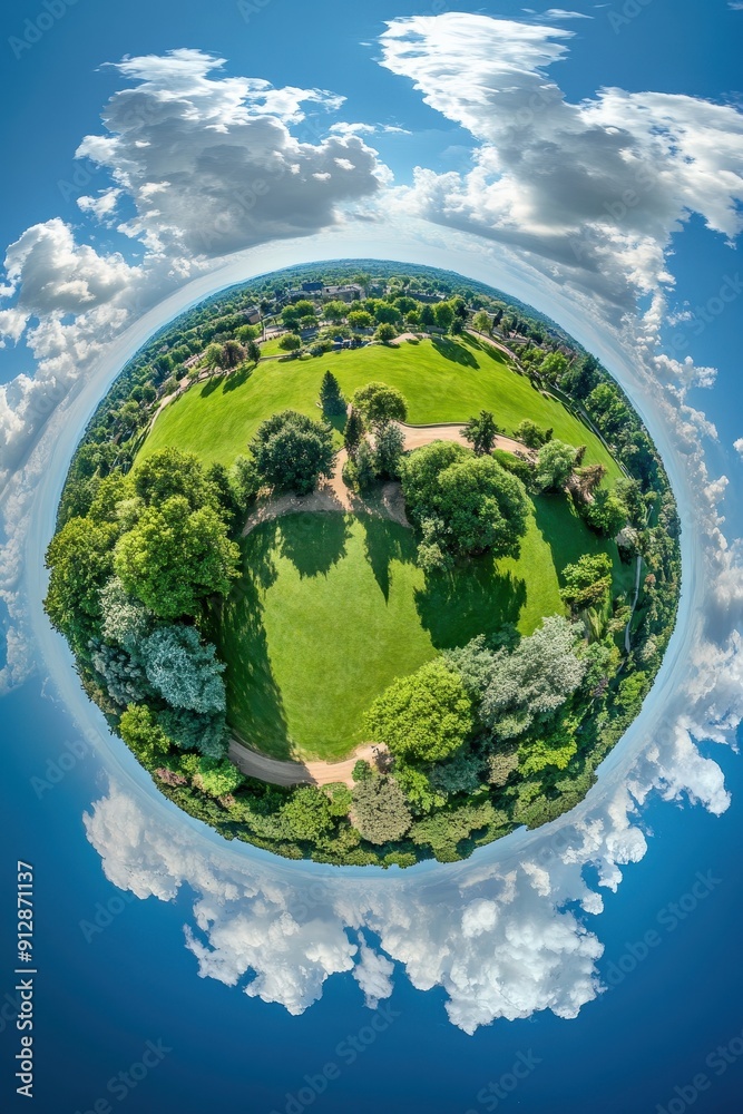 Fototapeta premium 360 degree view of a verdant miniature world 