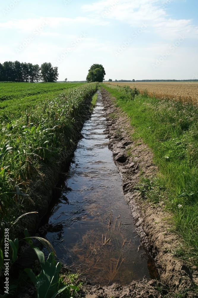 A drainage channe A drainage channe