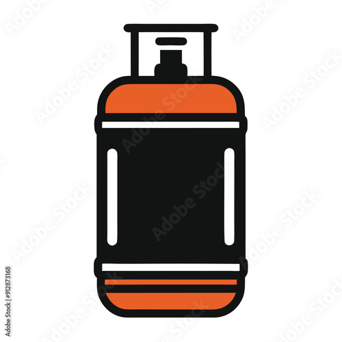 a Gas cylinder industrial icon vector art illustration, 