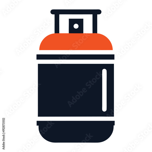 a Gas cylinder industrial icon vector art illustration, 