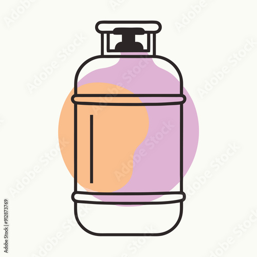 a Gas cylinder industrial icon vector art illustration, 