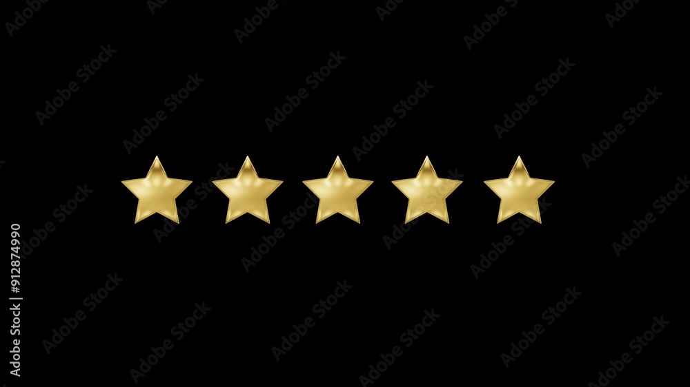 5 golden star quality. Animated stars elements 5 golden star quality. Animated stars elements