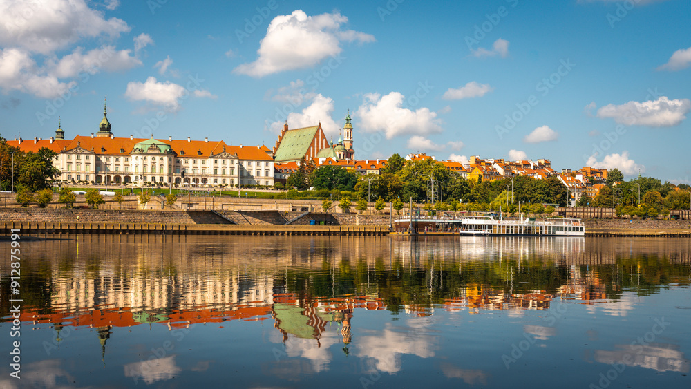 Warsaw, Poland - panorama with Old Town. Cityscape view of Warsaw. Warsaw, Poland - panorama with Old Town. Cityscape view of Warsaw.
