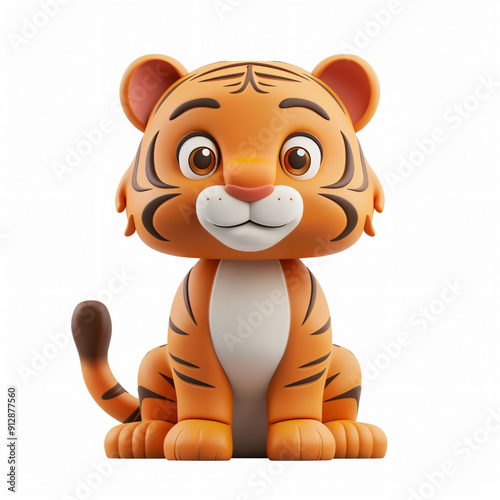 3d render con of Tiger cartoon