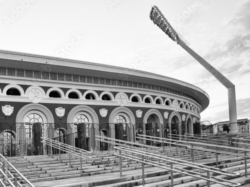 Minsk, Belarus - Augusta 01, 2024: stadium in Minsk, the main sports arena of the Republic of Belarus. It is also the main arena of the Belarusian football team. Located on Kirov Street photo