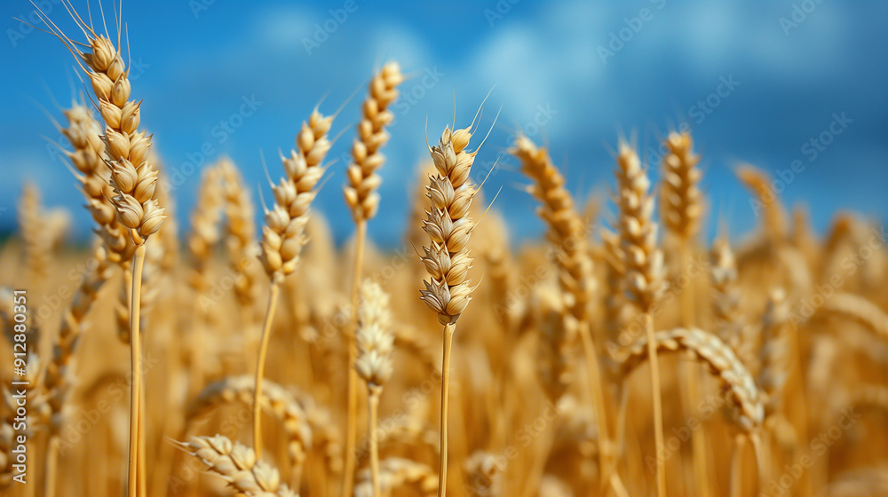 field of yellow wheat, blue sky, Ukraine, banner copy space. Day of National Flag, Unity, Constitution, Ukrainian Statehood, Independence, Defenders Defendresses, Armed Forces field of yellow wheat, blue sky, Ukraine, banner copy space. Day of National Flag, Unity, Constitution, Ukrainian Statehood, Independence, Defenders Defendresses, Armed Forces