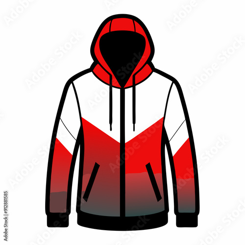 single breasted long sleeved hoodie racing style vector illustration 