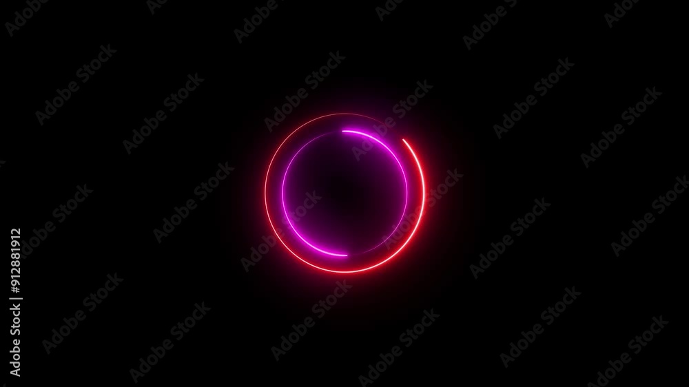 Animated Glowing Neon Circle Loading Frame Animation. Animated Glowing Neon Circle Loading Frame Animation.