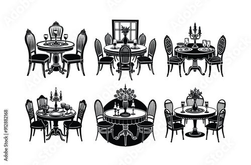 Dining table eps vector bundle 
