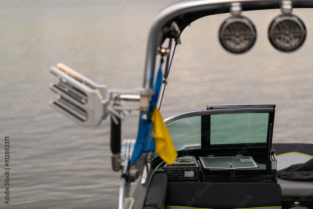 Part of a boat moored at the pier. Part of a boat moored at the pier.