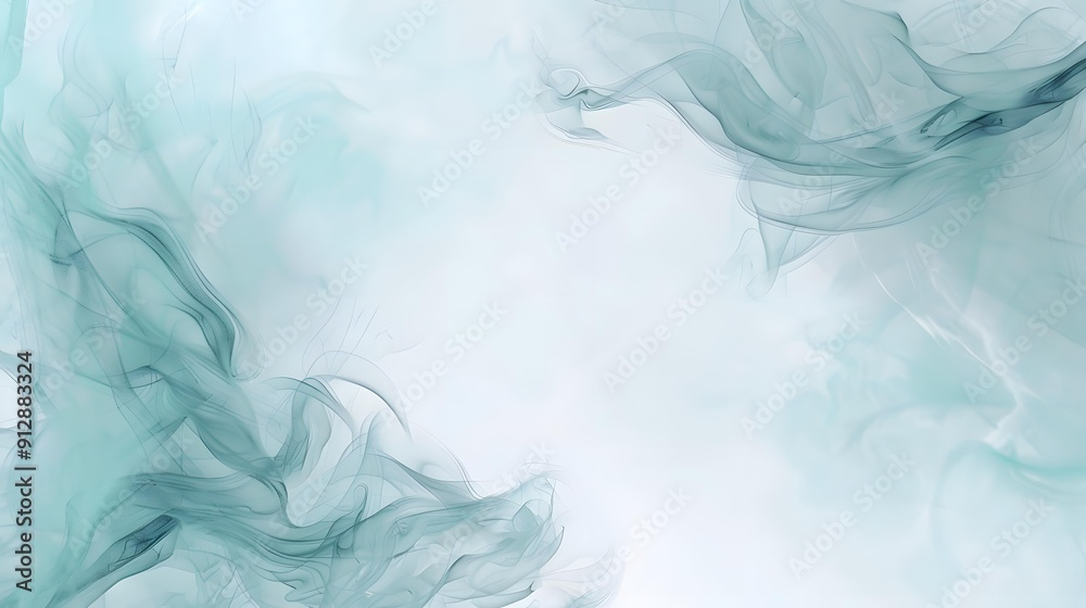 Fototapeta premium Abstract Blue Green Smoke Swirls Background