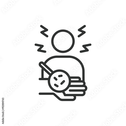 OCD, in line design. OCD, Obsessive-compulsive disorder, Mental health, Anxiety, Compulsions, Obsessions on white background vector. OCD editable stroke icon.