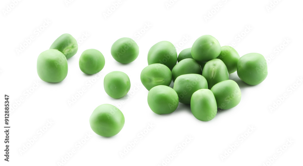 Fresh green peas isolated on white. Healthy product