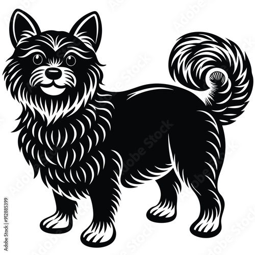 Wallpaper Mural puppy dog on a white background silhouette vector illustration Torontodigital.ca