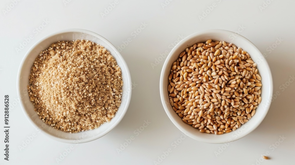 Wholesome Millet Varieties Displayed in White Bowl on Minimalist Background Wholesome Millet Varieties Displayed in White Bowl on Minimalist Background
