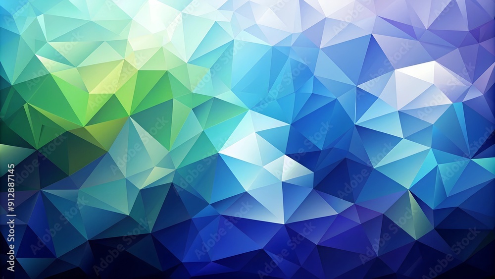 Blue and Green Polygonal Abstract Background with Geometric Shapes and Copy Space Blue and Green Polygonal Abstract Background with Geometric Shapes and Copy Space