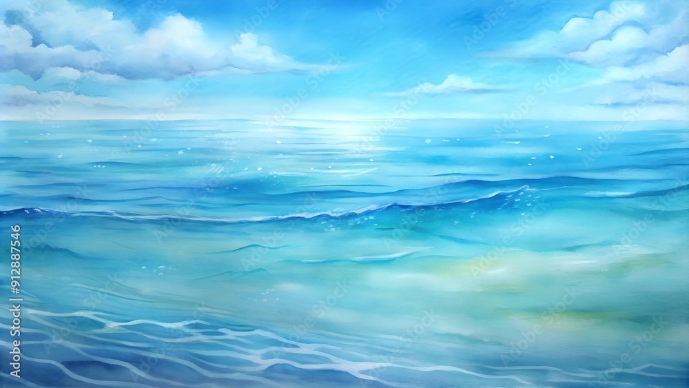 Tranquil Ocean with Clear Blue Sky and Calm Waters Tranquil Ocean with Clear Blue Sky and Calm Waters