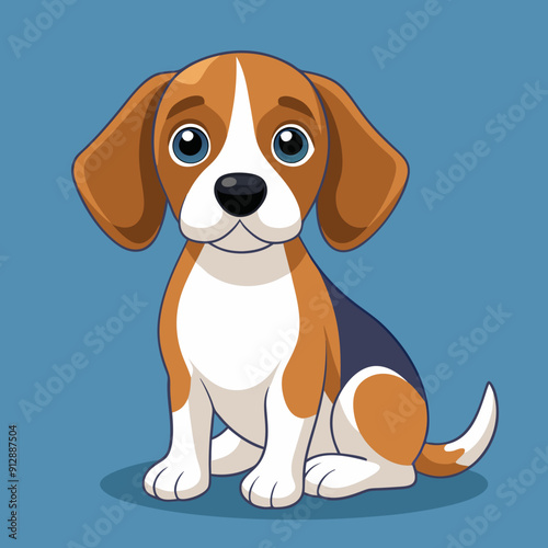 cute beagle dog sitting vector illustration