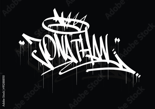 JONATHAN word graffiti tag style