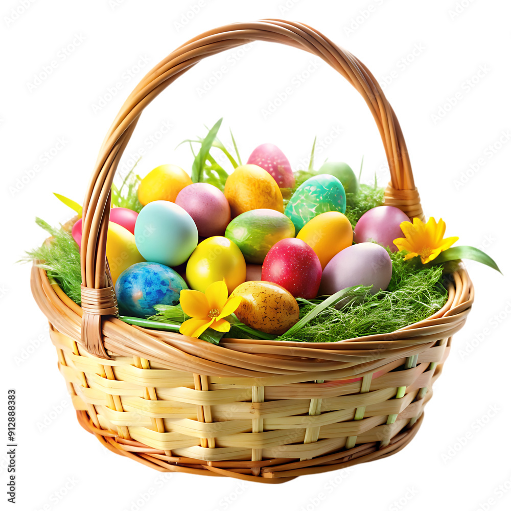 easter eggs in basket easter eggs in basket