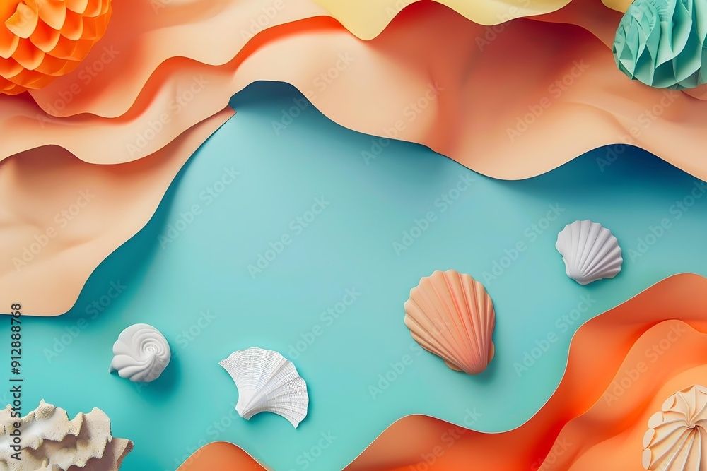Fototapeta premium Abstract Summer Seashell Background