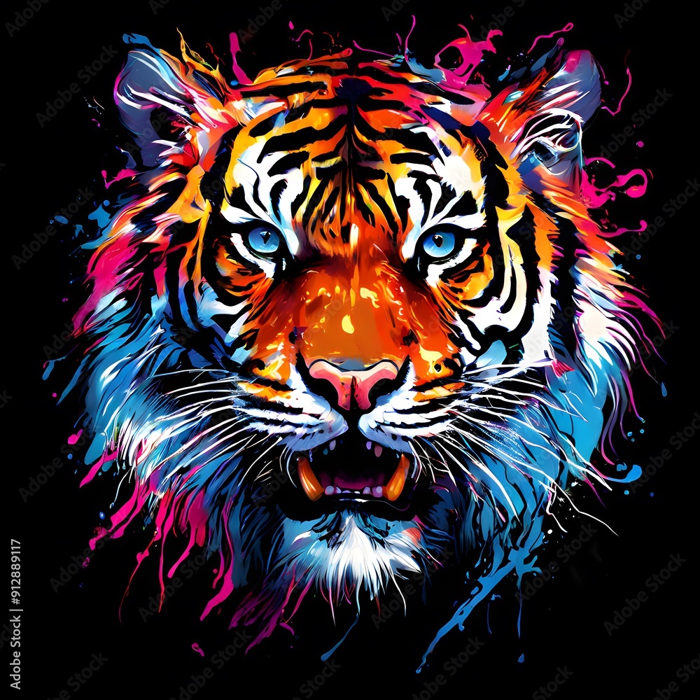 portrait of a tiger, head of tiger, tiger head vector, illustration of a tiger head, colourful painting of a tiger head. close up of tiger head. portrait of a tiger, head of tiger, tiger head vector, illustration of a tiger head, colourful painting of a tiger head. close up of tiger head.