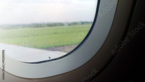 The view outside the plane if you look from the window