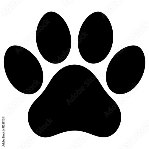 paw prints on white vector illustration