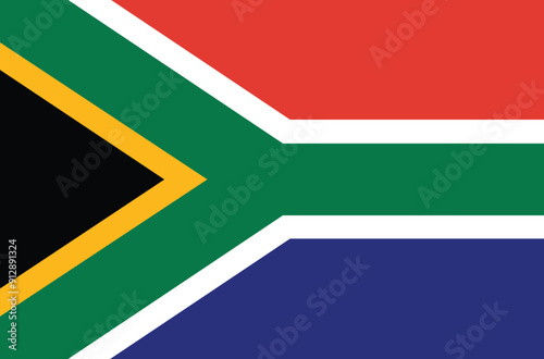 National flag of South African Republic. South African flag. Vector Illustration. 